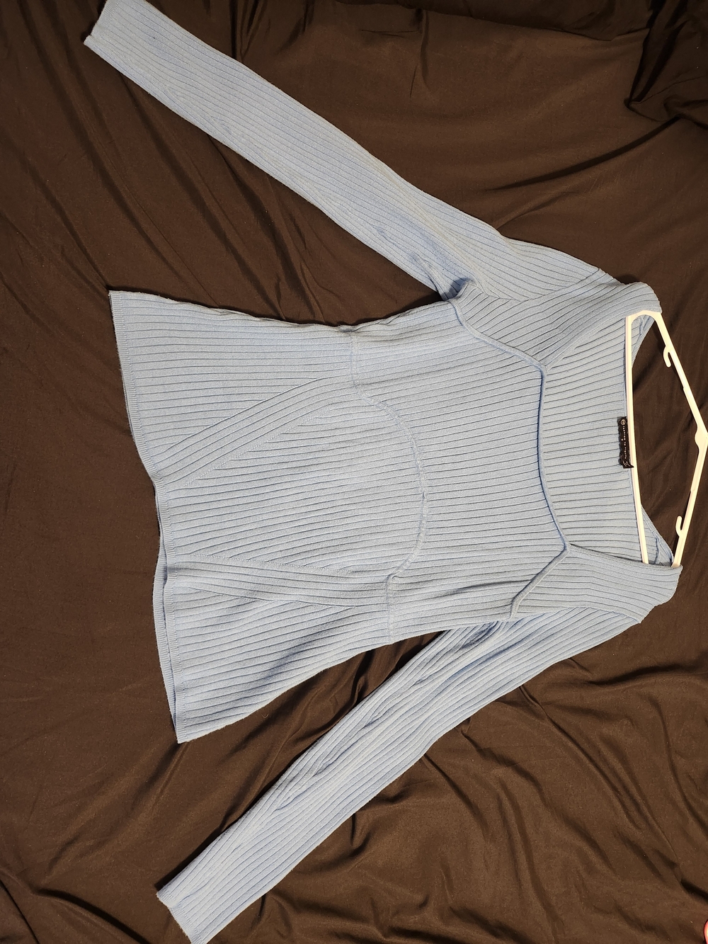 Fashion to Figure Light Blue Ribbed Square-Neck Sweater